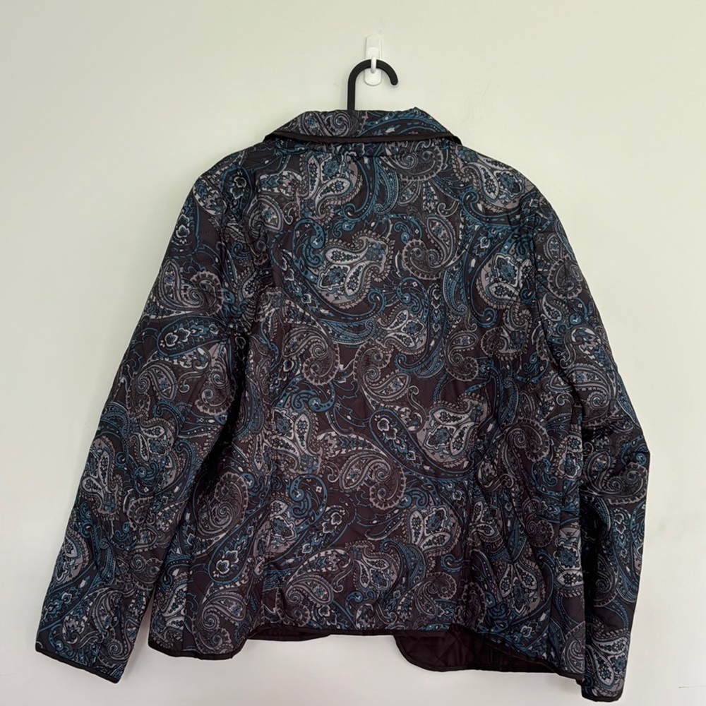Northern Reflections Paisley Quilted Jacket - Black and Blue - Picture 7 of 8